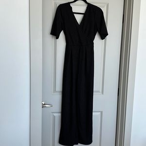 Black sparkler wide leg jumpsuit